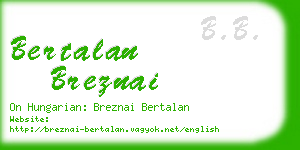 bertalan breznai business card